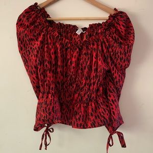 Topshop red and black top